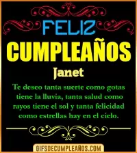 GIF Frases de Cumpleaños Janet